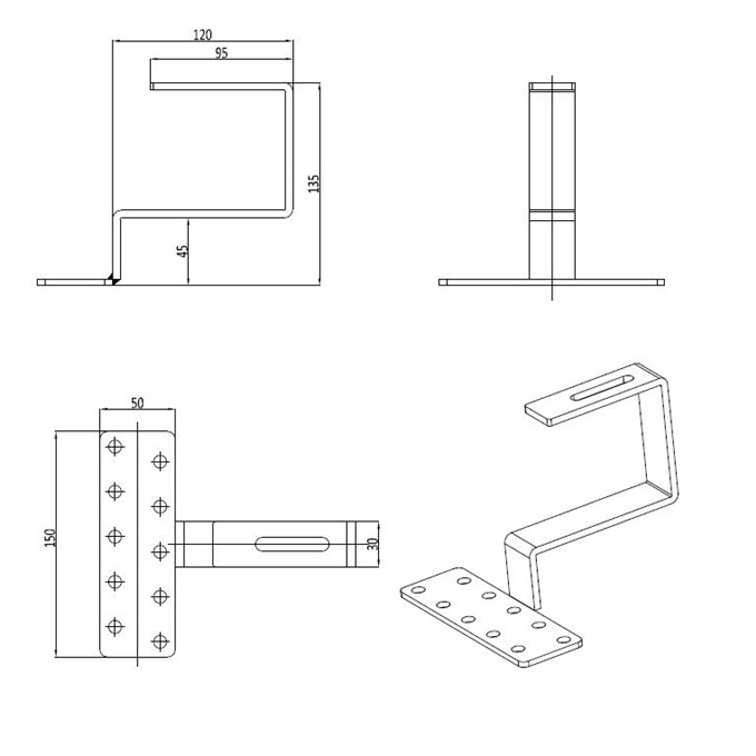 solar pv mounting solar tile roof hook